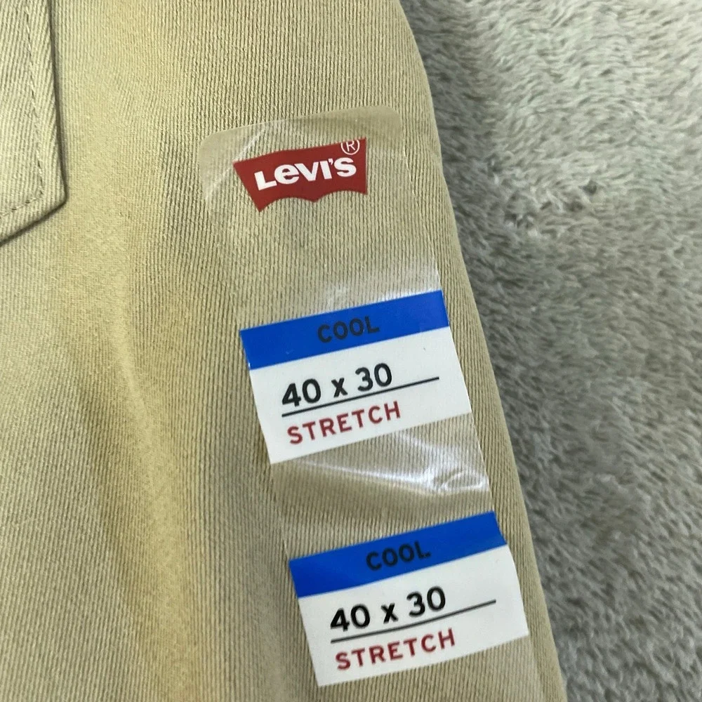 NWT Levis 514 Straight Tech Pants Men's 40x30 Khaki Tan Polyester Stretch